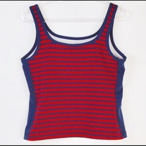 90s Athletic Works Striped Scoop Neck Workout Tank,‎ Size Large